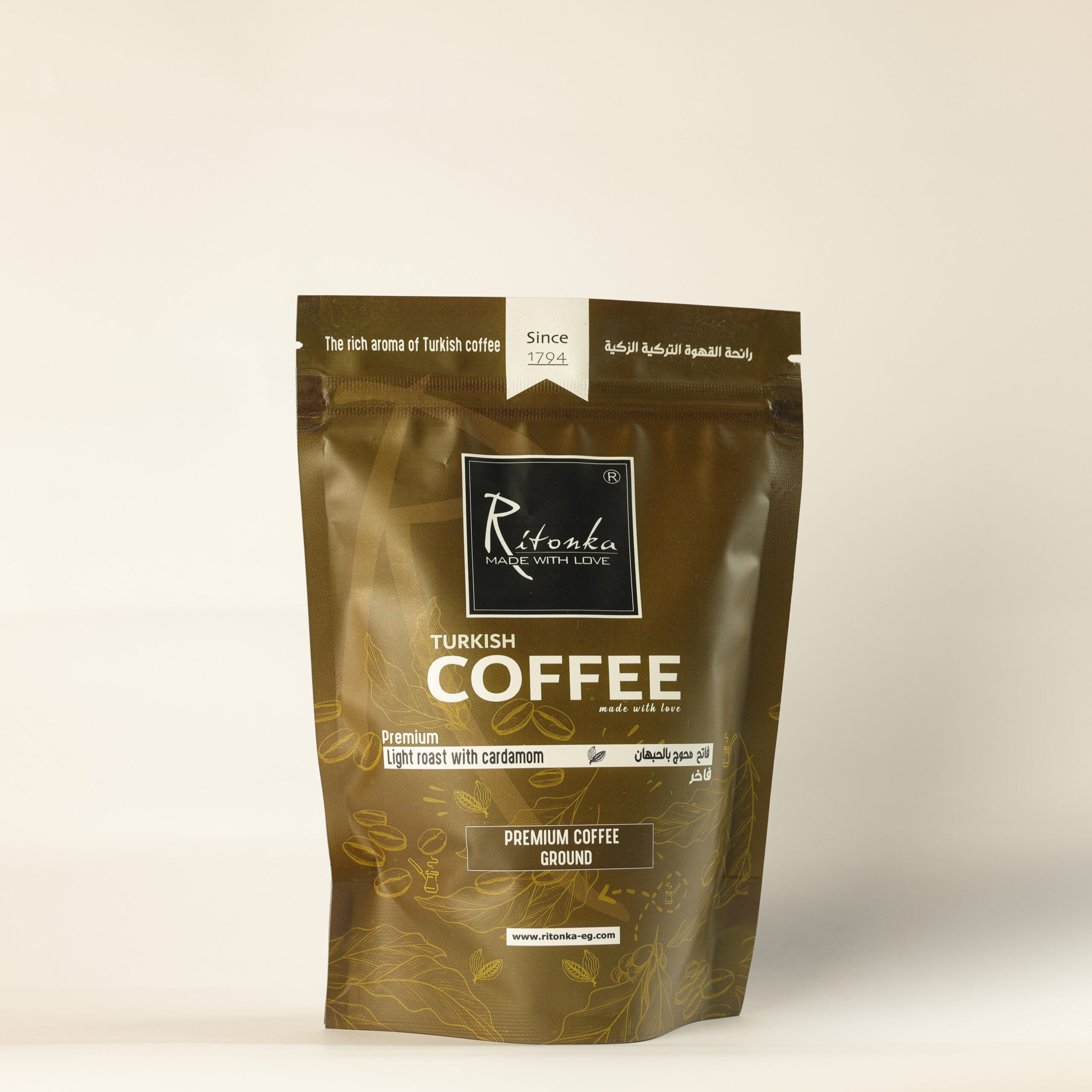 Turkish Light Coffee with Cardamom made from freshly roasted premium beans by Ritonka